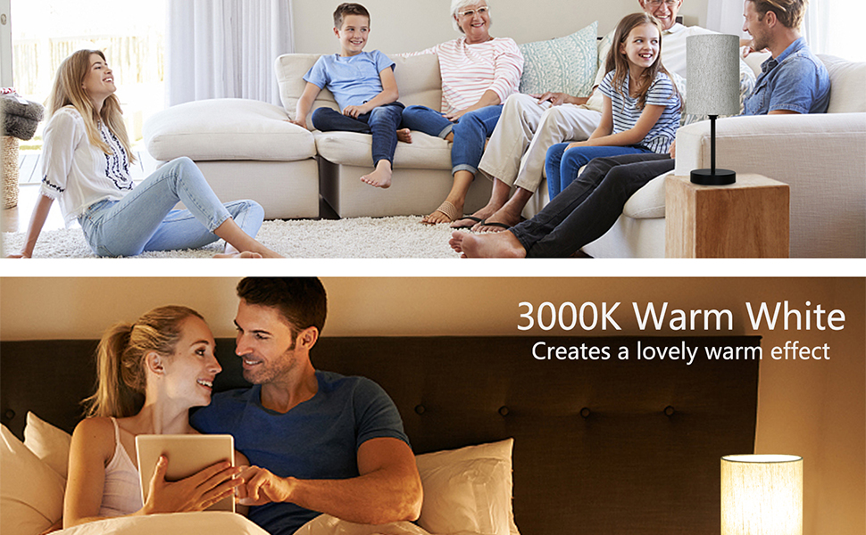 Package included: 2 x Beside Lamp, 2 x 5W LED Bulb