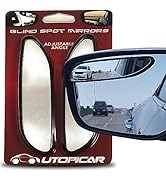 Utopicar Long Blind Spot Car Mirror - Aesthetic Convex Blindspot Mirrors, Engineered Design for S...