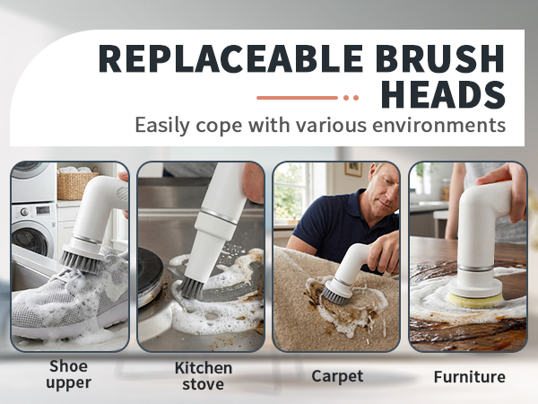 6-in-1 Electric Spin Scrubber Fully Waterproof Perfect for Floors Bathrooms, and Car Seat Crevices
