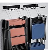 YYR Folding Chair Storage Rack, Garden Tool &amp; Foldable Chairs Organizer Hangers for Garage Organi...