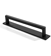 khtumeware 5 Pack 6 Inch Hole Center Matte Black Cabinet Pull with Backplate Solid Heavy-Duty Han...