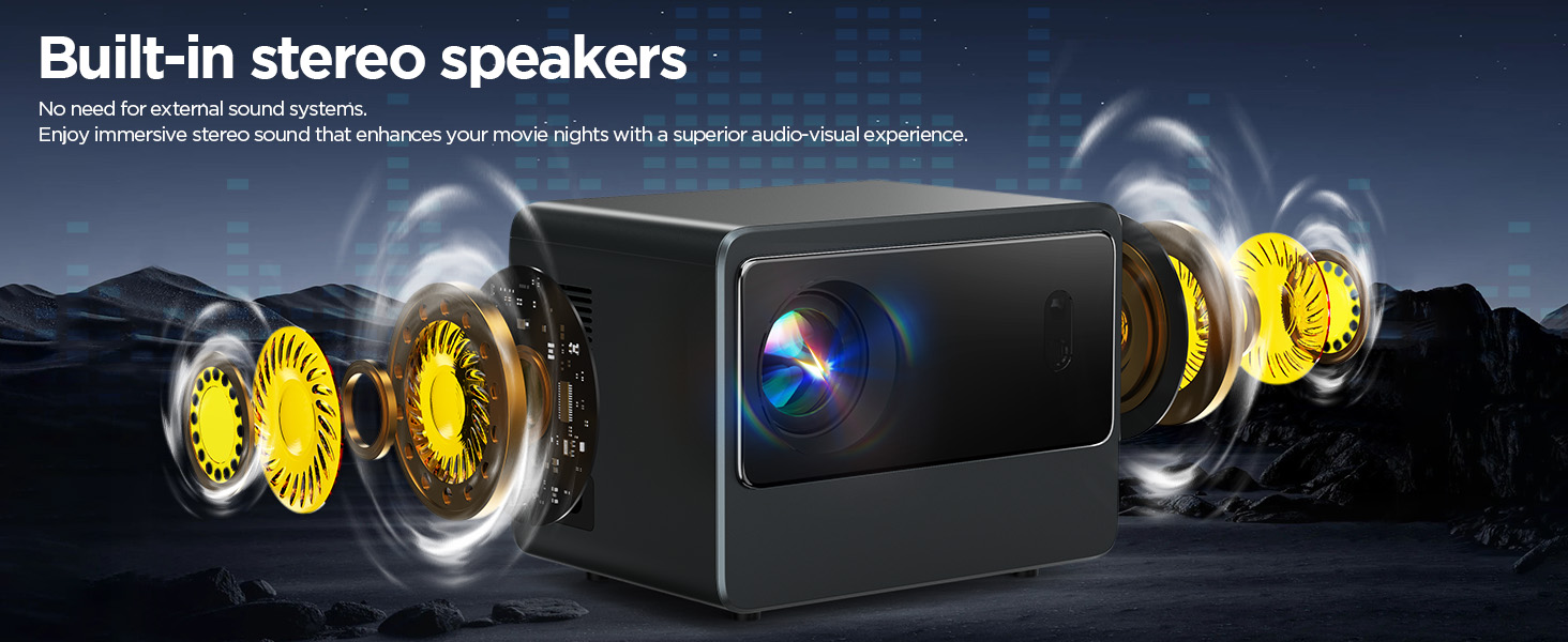 1080p 4k smart projector portable wireless indoor outdoor video projector with wifi and bluetooth