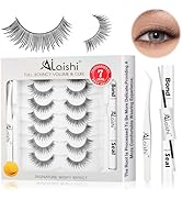 AILAISHI Wispy False Eyelashes Kit With Bond, Seal and Tweezer, 7 Pairs Natural Look Fake Cat Eye...