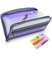 NAFY Small Accordian File Organizer, A5 Check Size 13 Pockets Coupon Receipt Holder Organizer wit...