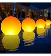 Solar Floating Pool Lights, 14 Inch Flame Solar Pool Light Balls, Floating Glow Globe IP68 Waterp...
