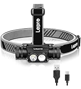 Lepro Rechargeable Headlamp - Powerful 1000 Lumen Detachable LED Headlight with Red Light, IP65 W...