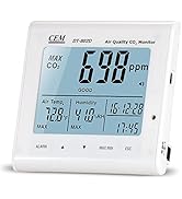CEM CO2 Data Logger Monitor, IAQ CO2 Detector, Dual-Channel NDIR Sensor, Tabletop Carbon Dioxide ...