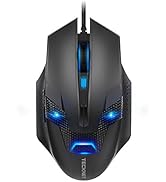 TECKNET Wired Gaming Mouse, 8000 DPI Adjustable Optical Sensor USB Computer Mouse, 6 Programmable...