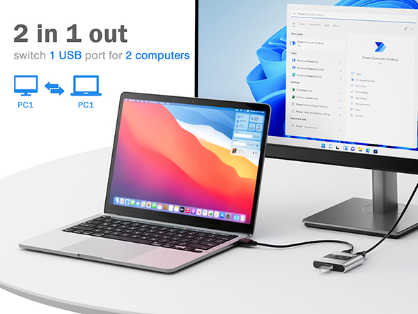 1 in 2 out switch 2 USB ports in 2 computer usb switch 2 computers usb 3 switch