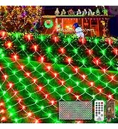 KNONEW Christmas Net Lights 420 LEDs 13ft x 6.6ft Outdoor Mesh Lights Connectable Waterproof 8 Mo...