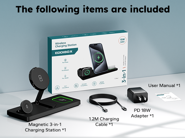 iphone apple watch charging station the following items are inclueded