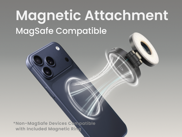 compact LED selfie light for iPhone MagSafe