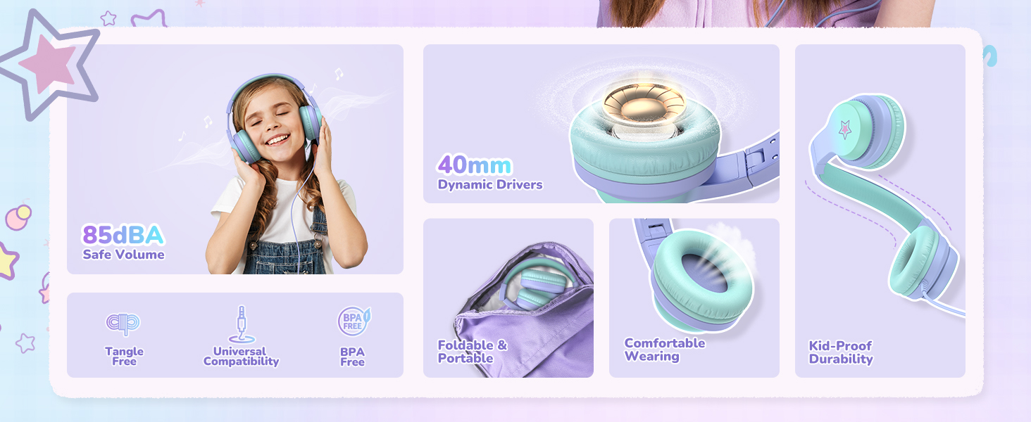 kids headphones with cord