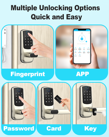 keyless entry door lock with handle