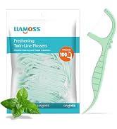 Mint Twin-Line Dental Floss-100 Count Floss Picks Unbreakable &amp; No-Shred Tooth Picks Flossers,Dua...