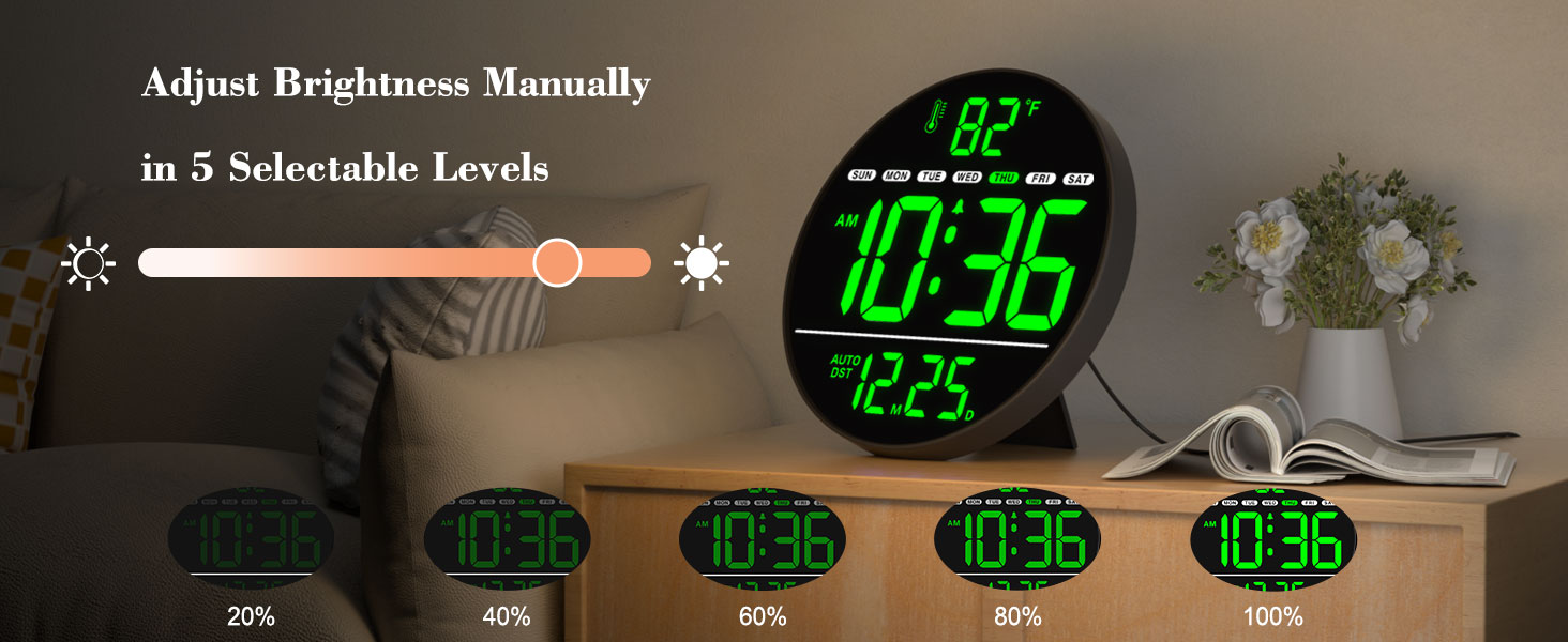 glows in the dark wall clock