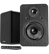 LONPOO Bluetooth Bookshelf Speakers, 60W Powered Speakers with Bluetooth/AUX-in/Optical/RCA, 4