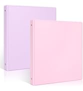 SKYDUE 3 Ring Binder 2 Pack, 1 Inch Clear View Binders with 2 Interior Pockets(Fit 8.5x11 Inches)...