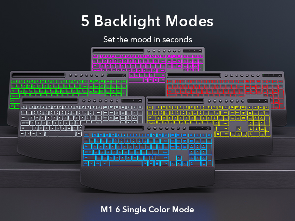 wireless keyboard with 10 backlight colors