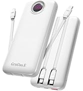 GrnOas.E Portable Charger with Built in Cables,10000mAh 22.5W Max High-Speed Charging Power Bank ...