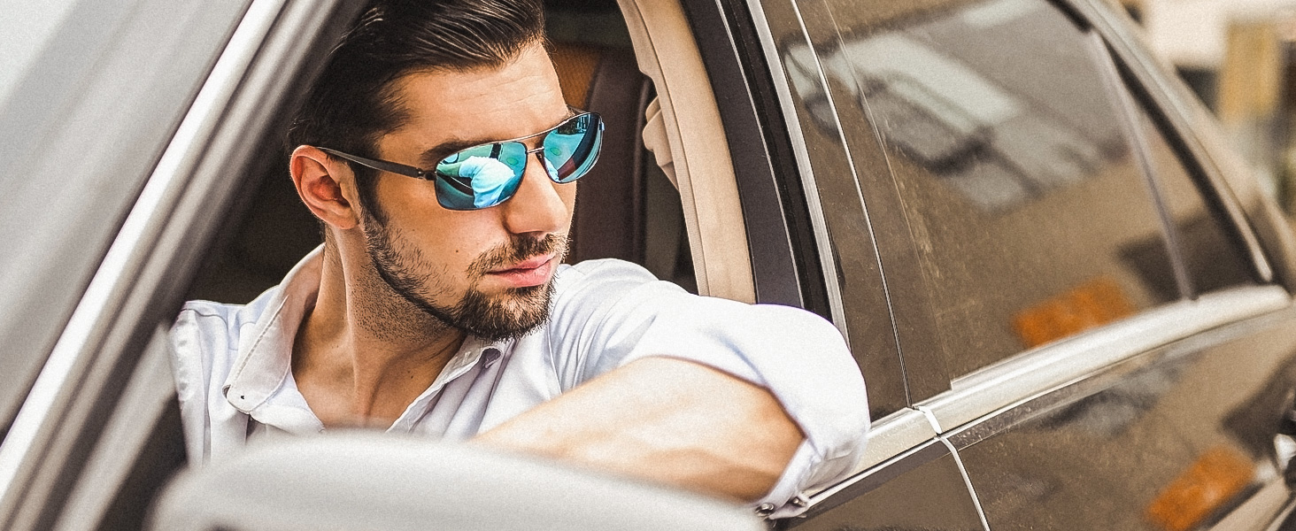 green sunglasses metal frame strong and lightweight
