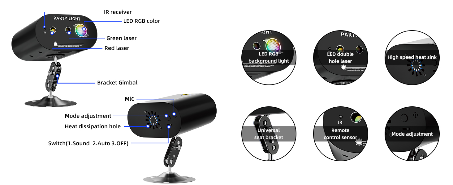 laser lights,party lights;stage lighting;disco ball;karaoke party decorations;strobe light