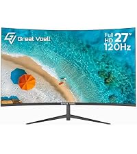 Great voell 24 Inch 200Hz Curved Gaming Monitor, FHD 1080P, 1ms FreeSync