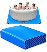 EPN 102 x 102 Inch Hot Tub Mat, Extra Large Hot Tub Pad, Waterproof Slip-Resistant Backing, Absor...