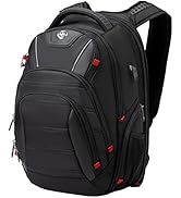 Swissdigital Design Men's Laptop Backpack for College and Business Travel with Integrated USB Cha...
