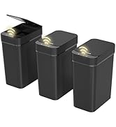FRESHLIX 3 Pack Automatic Touchless Trash Can 2.6 Gallon (Black, 3 Pack)