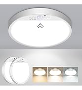 Slochi 2Pack Motion Sensor Ceiling Light Wired, 3000K/4000K/6500K Motion Sensor Light Indoor, 15W...