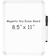 WALGLASS Small Dry Erase Whiteboard, 8.5" x 11" Magnetic White Board for Wall, Fridge, Locker, Po...