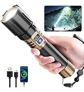 Rechargeable Flashlights High Lumens, Super Bright LED Powerful Tactical Flashlight, High Powered...