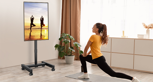 monitor floor stand vertical tv stand for exercise