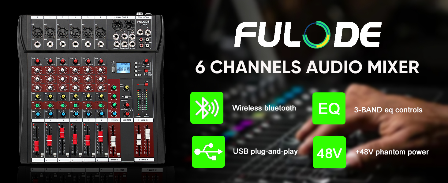 6 CHANNELS AUDIO MIXER