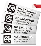 No Smoking Sign No Vaping E-Cigarettes Sign, 4-Pack No Smoking Signs for Business, Home &amp; Car, 7 ...