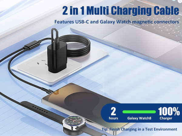 2 in 1 Multi charging cable for Samsung Watch and Phone