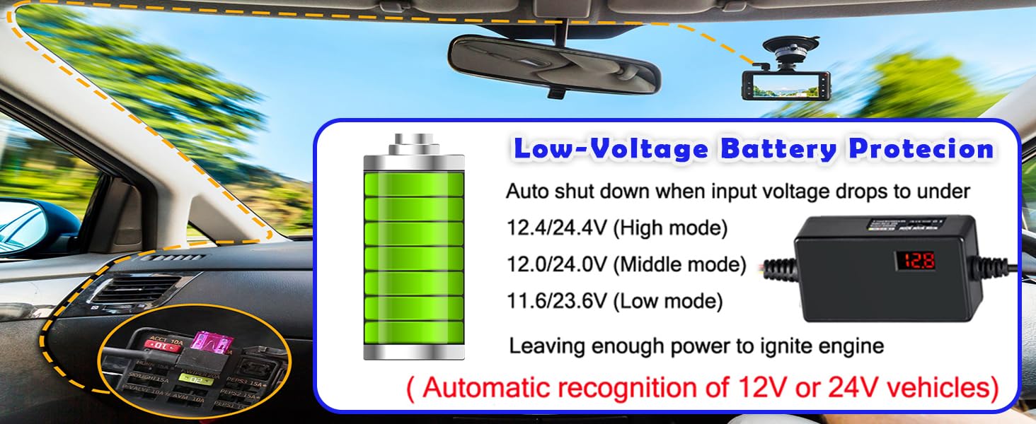 Dashcam Voltage Reduction Cable