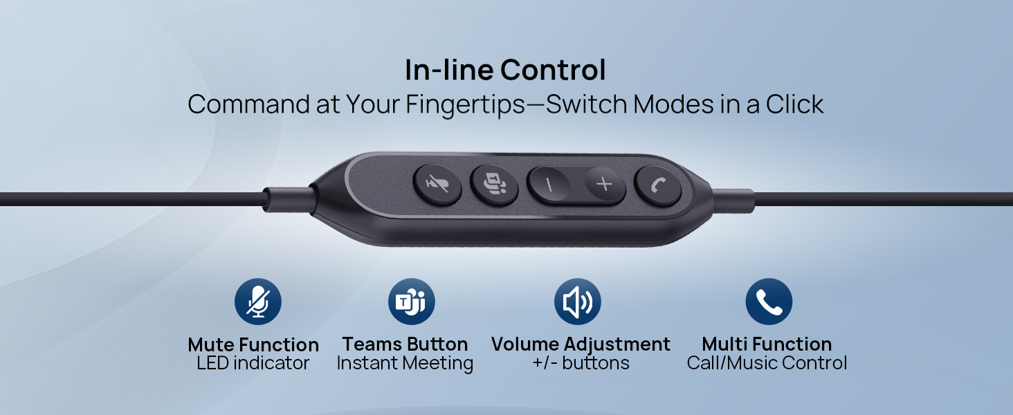 USB headset with microphone PC wired work nosie cancelling office computer headphones mic laptop