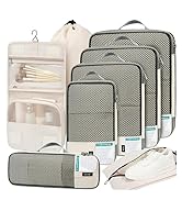 BAGAIL 4 Set/6 Set/8 Set Compression Packing Cubes Travel Accessories Expandable Packing Organize...