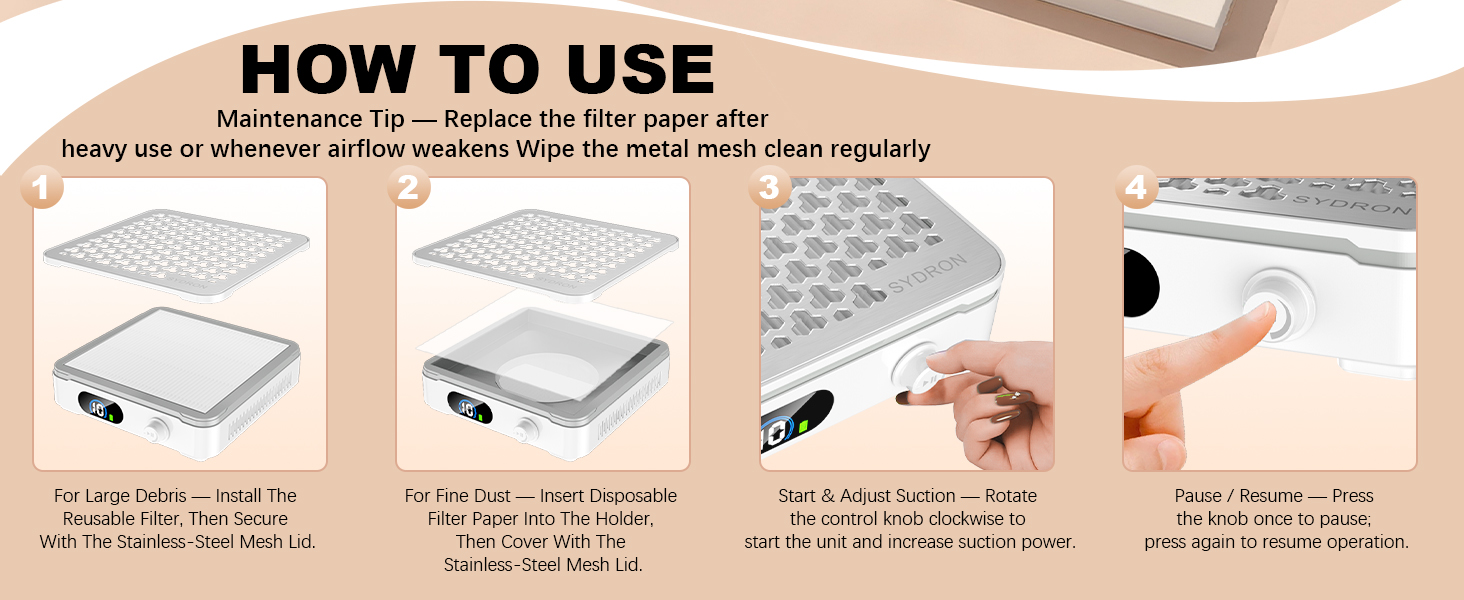 rechargeable nail dust collector