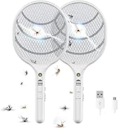 WBM Smart Electric Fly Swatter Racket, Rechargeable Bug Zapper, Medium-2PK, (6405E-2PCS)