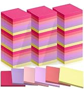 Fainne 120 Pack Sticky Notes 3x3 Bulk Back to School Supplies Self Stick Note Pads Cute Pink Colo...