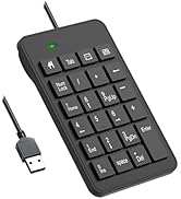 LOONASA Wired Number Pad, USB Numpad 23 Key Numeric Keypad Financial Accounting Keyboard Office A...