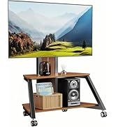 Heavy Duty Mobile TV Stand Rolling TV Cart with Wheels for 32-85 Inch Flat/Curved Led/LCD/OLED Po...