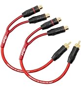 Install Link Audio Cable RCA for Subwoofer or Stereo Cable, Y Adapter 1-Male to 2-Female Splitter...