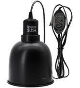 MECESOR Reptile Light Fixture with Dimming Switch and Timer, 5.5 Inch Deep Dome Reptile Heat Lamp...