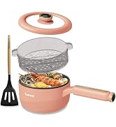 TOPWIT Hot Pot Electric with Steamer, 2L Multifunctional Electric Pot, Non-Stick Fring Pan, Porta...