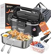 Annie &amp; Mia Design Electric Lunch Box for Adults, 100w 1.8L Portable Food Warmer for men Heated L...