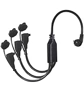 18 Inch 3 Outlet Power Splitter Extension Cord - 1.5FT 1 to 3 Splitter Outlet Right Angled Flat P...